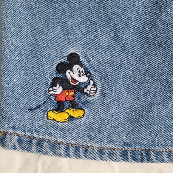 The Disney Store Vintage Peace Love and Micky Mouse Jean Skirt - Picture 3 of 7